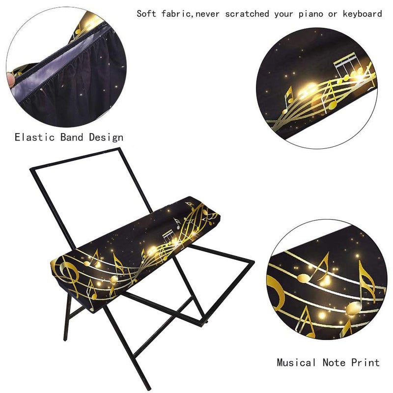 QEES Stretchable Piano Keyboard Dust Cover for 61/88 Keys - Electronic Music Dirt-Proof Cover With Durable Elastic - Piano Accessories - Image 4